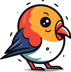 Obraz premium Vector illustration of a cute cartoon bird. Isolated on white background.