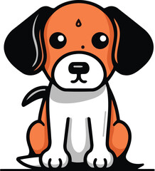 Cute dog vector illustration. Cute cartoon dog icon. Vector illustration.