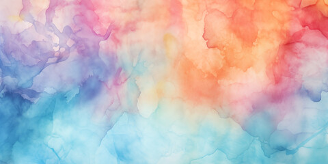 Watercolor Sky Featuring Pink Cumulus Clouds and Subtle Shades