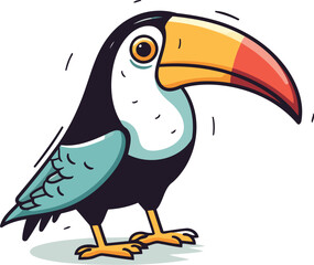 Obraz premium Cartoon toucan. Vector illustration of a cute toucan.