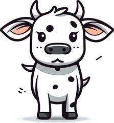 Fototapeta premium Cute Cow Vector Illustration. Cute Cartoon Farm Animal Character