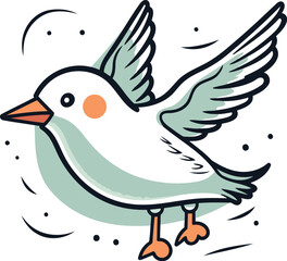 Flying seagull. Vector illustration of a flying seagull.