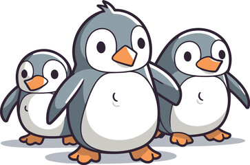 Fototapeta premium Penguin family character cartoon style vector illustration for your graphic design