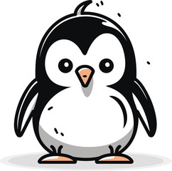 Fototapeta premium Penguin cartoon icon. Animal cute and friendly theme. Colorful design. Vector illustration
