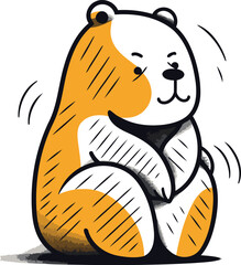 Obraz premium Cute cartoon hamster. Vector illustration isolated on white background.