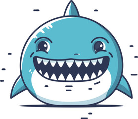 cute shark cartoon character vector illustration graphic design vector illustration graphic design