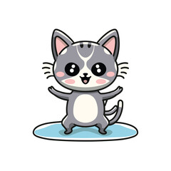 Cute Kawaii Cat Vector Illustrations