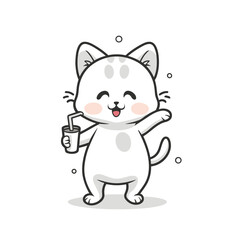 Cute Kawaii Cat Vector Illustrations