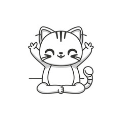 Cute Kawaii Cat Vector Illustrations
