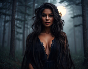 Fototapeta premium A sexy portrait of a brunette beauty.