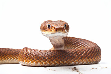 Fototapeta premium Close Up Of A Snake, Snake In White Background, Snake