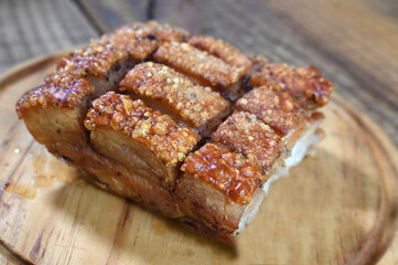 crackling, fried pork skin pururuca, pork pancetta brazilian food