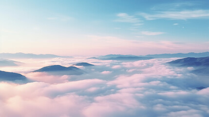 Obraz premium Sky's Embrace Drone Shot Above the Clouds