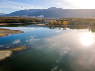 Aerial view of The Forty Springs Reservoir, Bulgaria