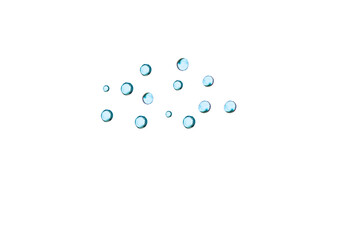 blue water bubbles stream on png background