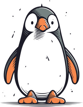 recommend clip art: Cute penguin cartoon vector illustration. Isolated on white background.