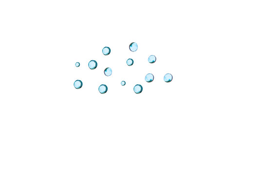 blue water bubbles stream on png background