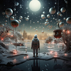 Christmas surreal illustration