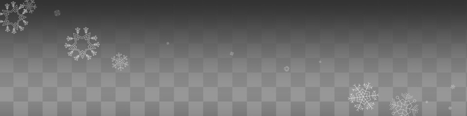 White Snowfall Vector Transparent Panoramic