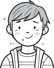 Illustration of a boy with acne on his face. vector illustration