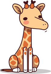 Cute giraffe cartoon character. Vector illustration. eps 10