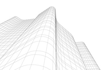 Office buildings vector drawing