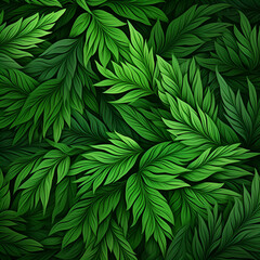 Fototapeta premium Seamless green leaves abstract textures pattern background