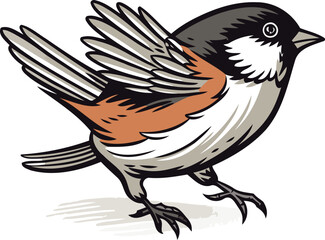 Obraz premium Titmouse. Vector illustration of a bird on a white background.