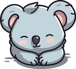 Cute koala character cartoon vector illustration. Cute koala mascot.