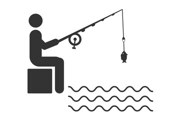 Fisherman icon. Angler fishing vector ilustration.
