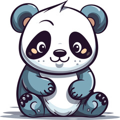 Cute panda cartoon. Vector illustration isolated on white background.