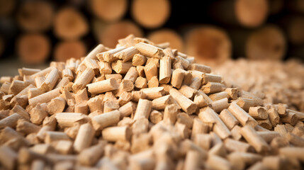 Obraz premium Une collection de granulés de bois montrant une alternative de chauffage durable.