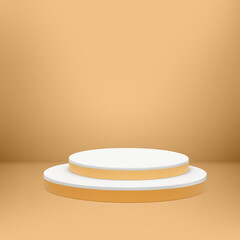 Infinity studio backdrop background with  podium for product display
