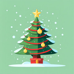 Obraz premium Weihnachtsbaum Sticker, generated image