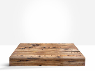 Infinity studio backdrop background with wooden podium Top viewfor product display
