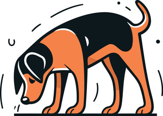 Vector image of a dog on a white background. Flat style.