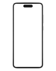mockup Smartphone, mobile phone, blank screen, isolated on white background, full depth of field