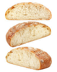 Bread isolated on white background, full depth of field