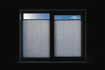 Window in a private house with blinds