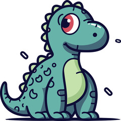 Cute Cartoon Dinosaur Vector Illustration. Cute Dinosaur Vector Illustration