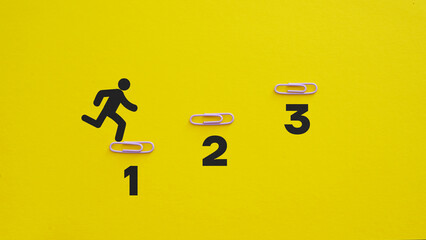 Step by step process. Number step 1, 2, 3 graphical representation of the process. Business concept...