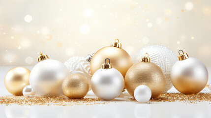 golden christmas balls