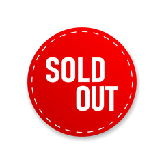Round tag for sold out items, sale symbol, black friday, vector illustration.
