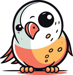 Obraz premium Cute cartoon owl. Vector illustration isolated on a white background.