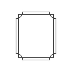 Simple line frames with double stroke. Vertical blank for text decoration. Vector illustration.