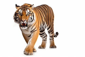 Obraz premium Tiger, Tiger Isolated In White, Tiger In White Background, Tiger Isolated On White Background