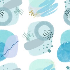 Blue Abstract Shapes Pattern