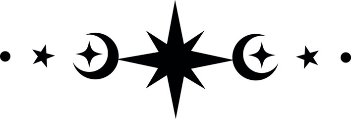 Celestial spiritual lunar journal divider. Border page.