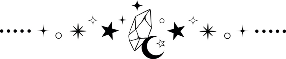 Celestial stars border page divider.