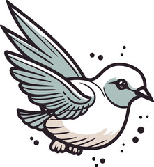 Fototapeta premium Flying bird. Hand drawn doodle sketch. Vector illustration.